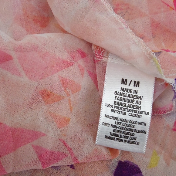 Lightweight Sheer Colorful Patterned Racerback Tank Top - Picture 7 of 13